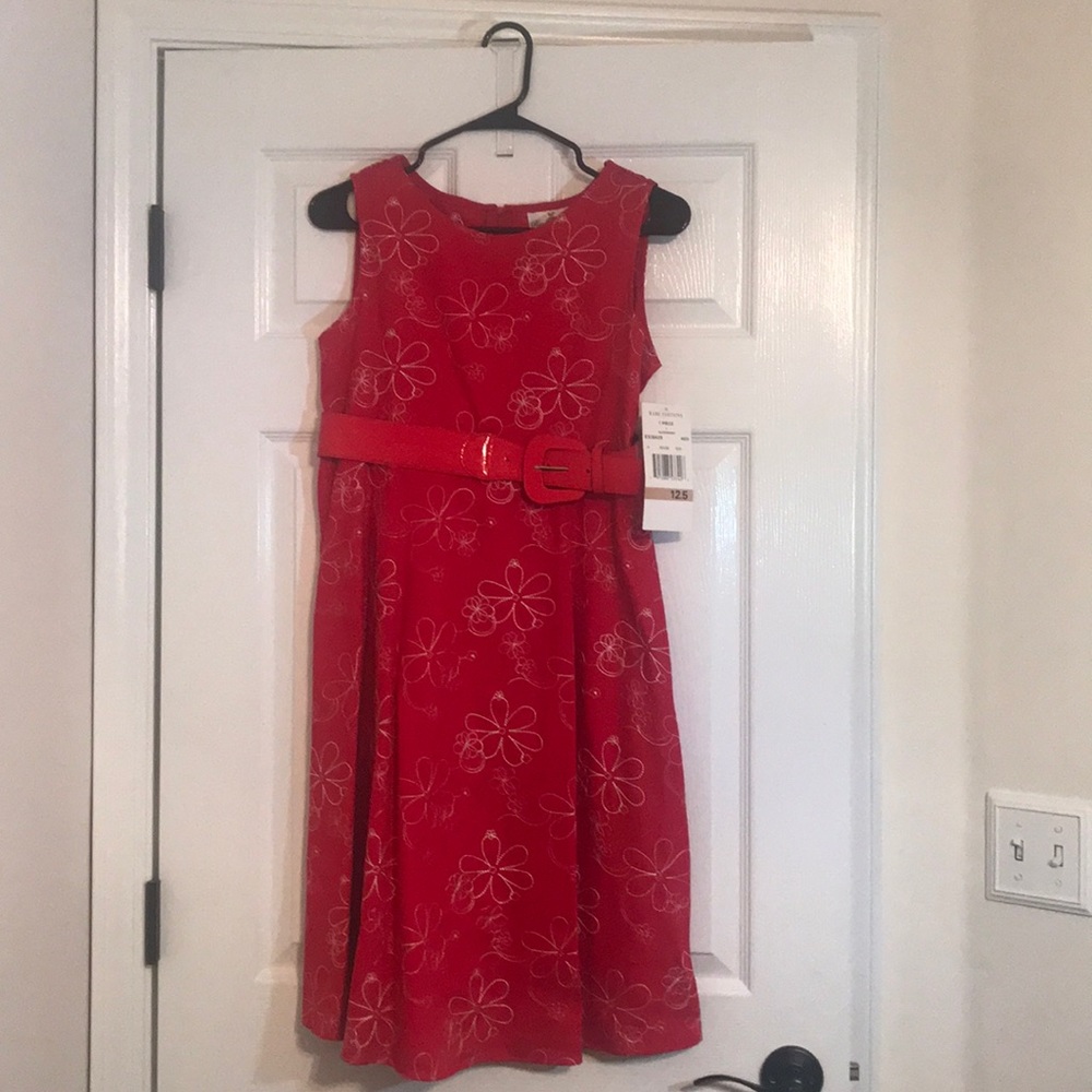 Cute Red and White Sleeveless  Dress